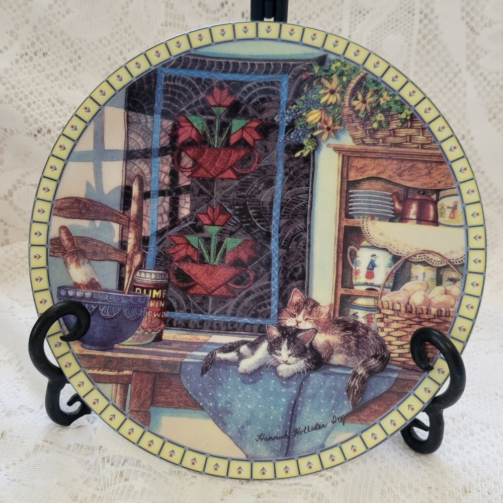 1990 Vintage Knowles Collector’s Cat 8" Plate "LAZY MORNING"